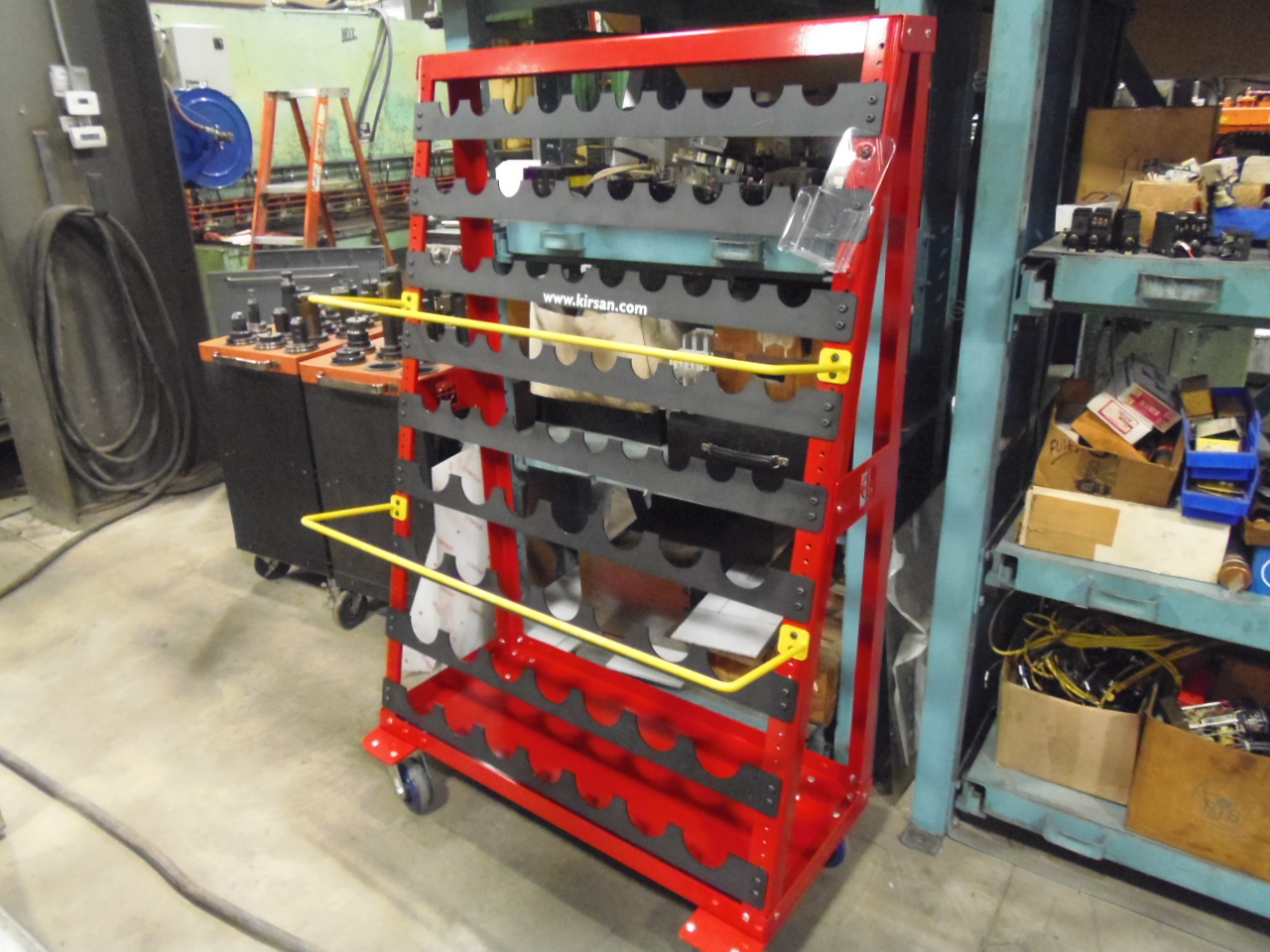 KIRSAN TOOLING RACK, WHEELS, 50 CAT 40, 28 CAT 50, UNUSED