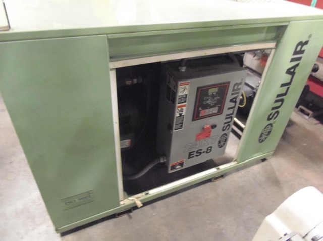 SULLAIR ES-8 24KT ROTARY SCREW COMPRESSOR, SULLAIR SUPERVISOR II CONTROLLER, 15 HP, ENCLOSURE