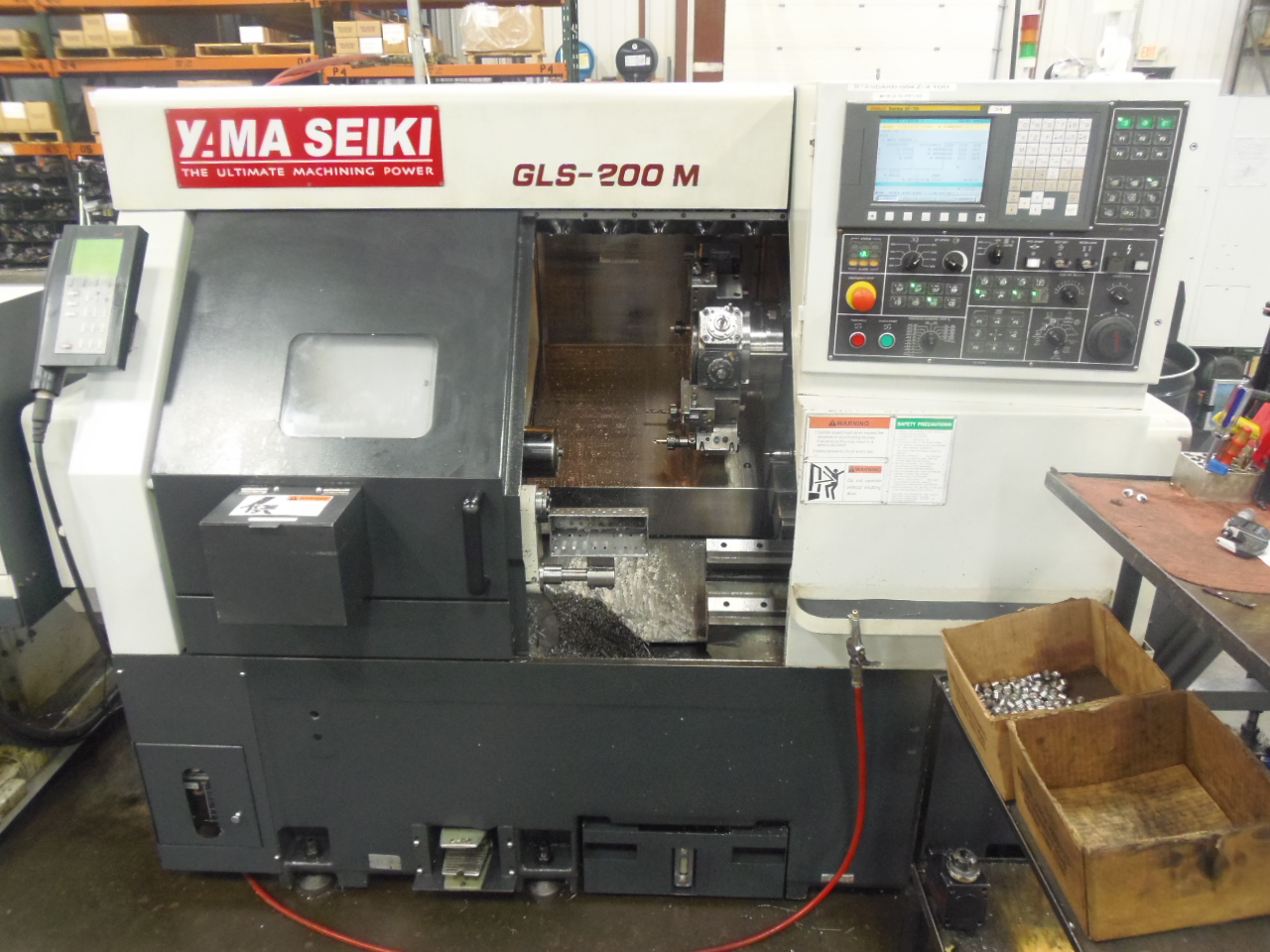 YAMA SEIKI  11.02" x 19.68" CNC LATHE, MODEL GLS-200M, LIVE TOOLING/MILLING FULL C AXIS, 2.6" SPINDLE BORE, 2" BAR CAP., 2011 