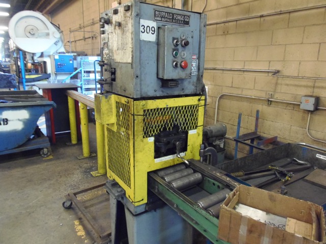 70 TON BUFFALO HYDRAULIC SHEAR, ANGLE/FLAT BAR ATTACHMENTS, 10' TIGERSTOP POSITIONING SYSTEM
