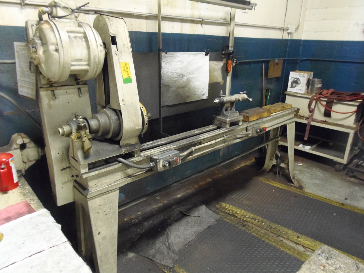 12" x 70" belt drive polishing lathe on legs.