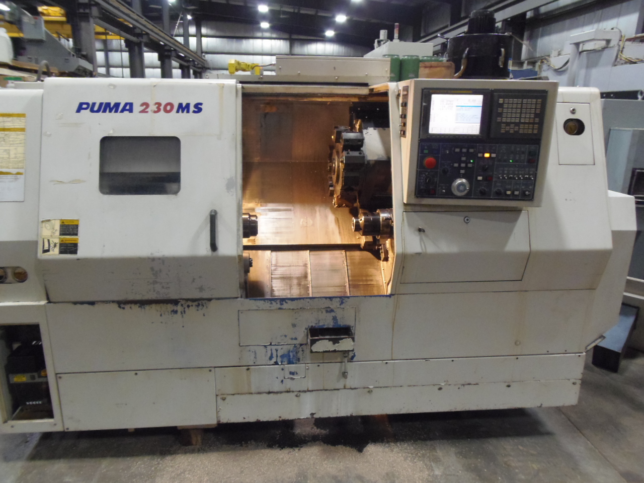 DAEWOO 230MSB, SUB, LIVE TOOLING, CHIP, FANUC 18iTB, COLLET CHUCKS, ATS COLLET CHUCKS ON MAIN & SUB SPINDLE,  2002
