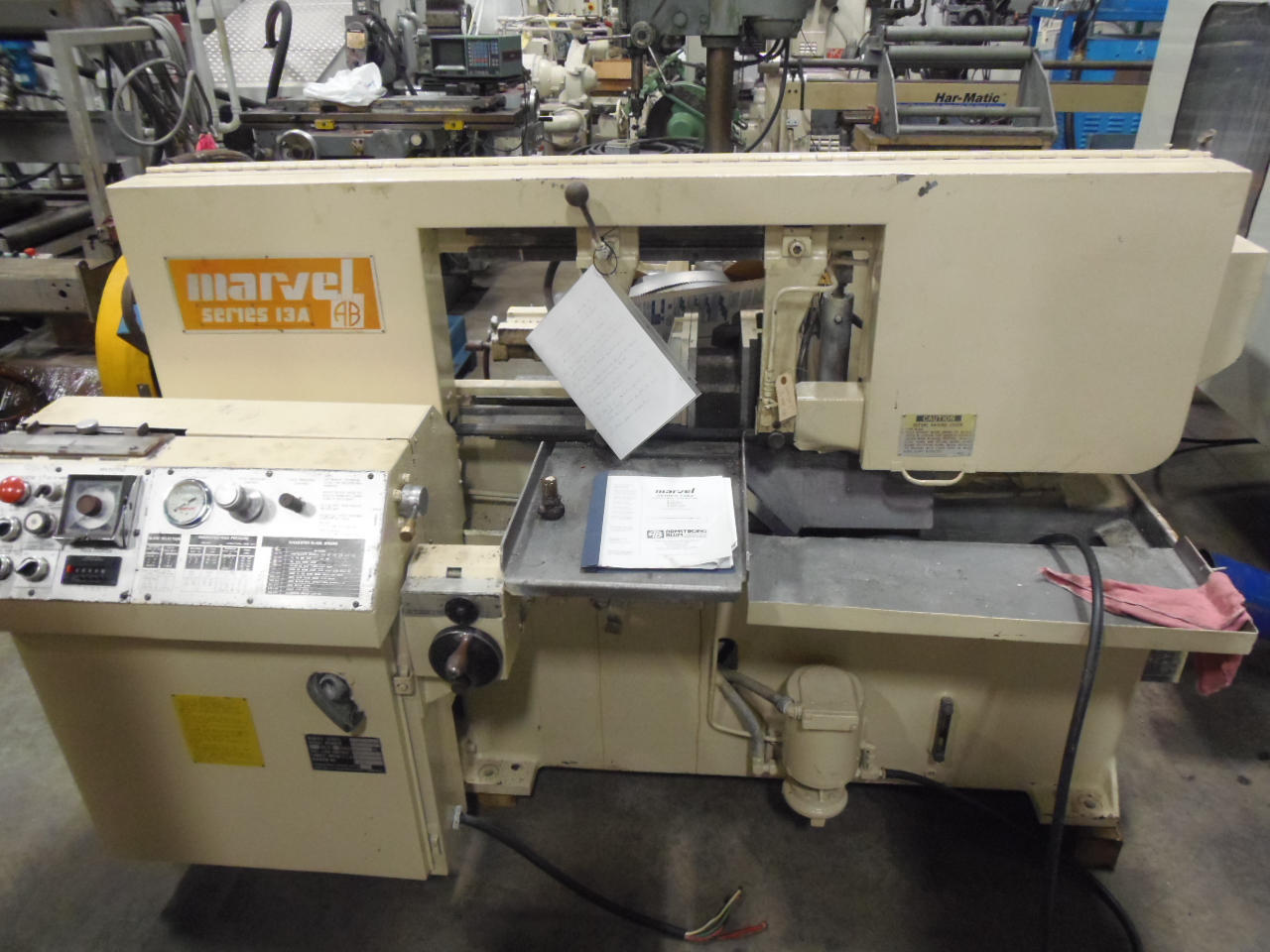 13" MARVEL 13A, HORIZONTAL BANDSAW, 13" x 13" CAPACITY, 1984