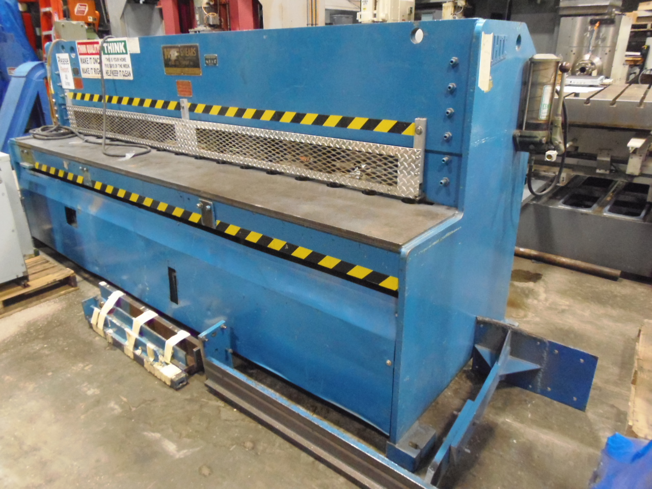 1/4" X 10' HTC HYDRAULIC SHEAR, MODEL U25-10, SQUARING ARM, FOPBG, SUPPORT ARMS